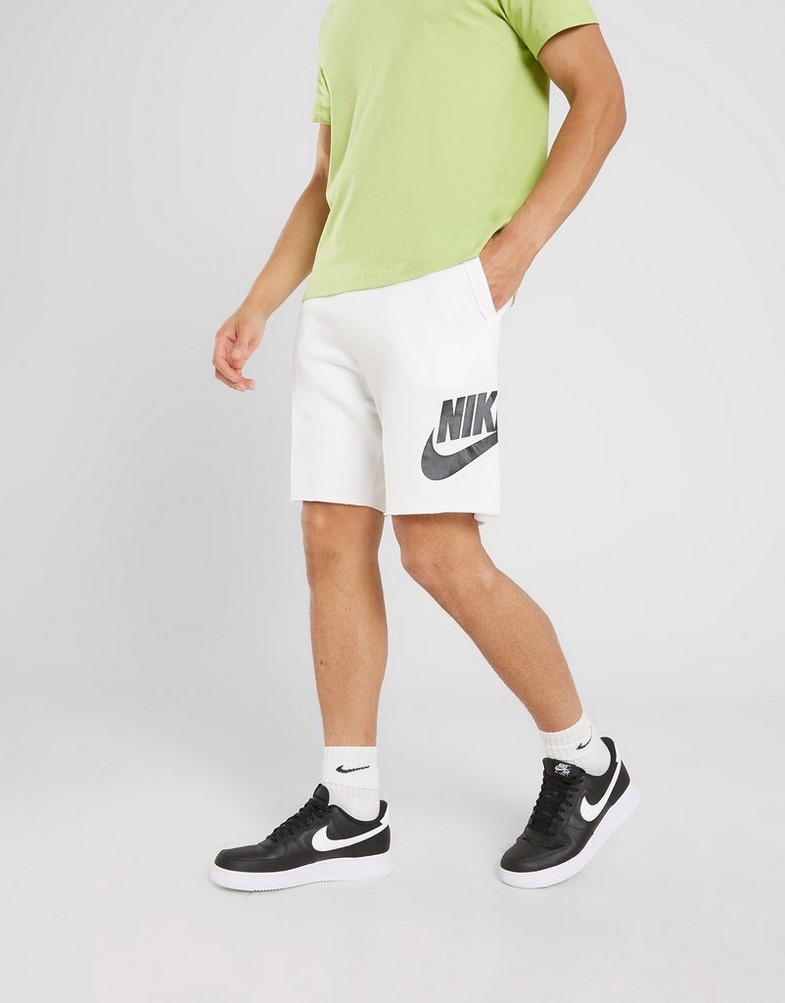 Krótkie spodenki, szorty męskie NIKE SZORTY M NK CLUB ALUMI HBR FT SHORT SHORTS DX0502-100 Biały
