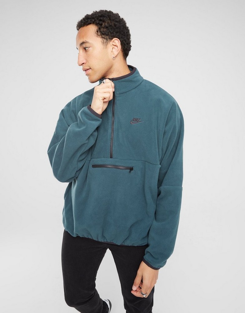 Bluză pentru bărbați NIKE BLUZĂ M NK CLUB+ PLR LS HZ TOP DX0525-328 Verde