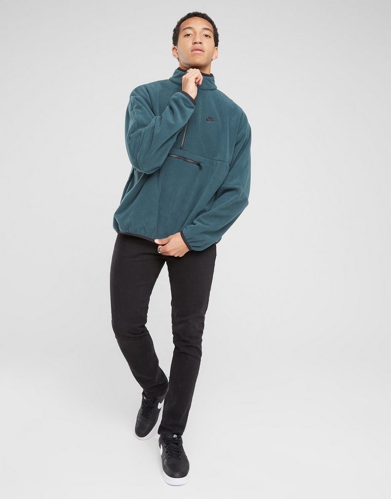 Bluză pentru bărbați NIKE BLUZĂ M NK CLUB+ PLR LS HZ TOP DX0525-328 Verde