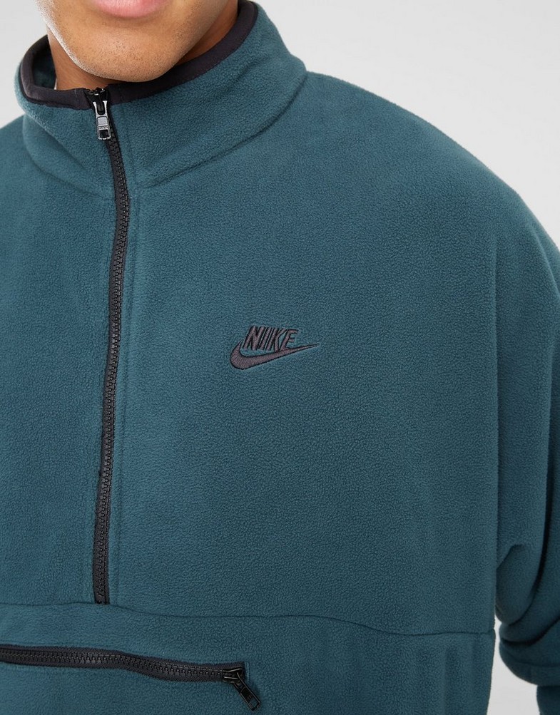 Bluză pentru bărbați NIKE BLUZĂ M NK CLUB+ PLR LS HZ TOP DX0525-328 Verde