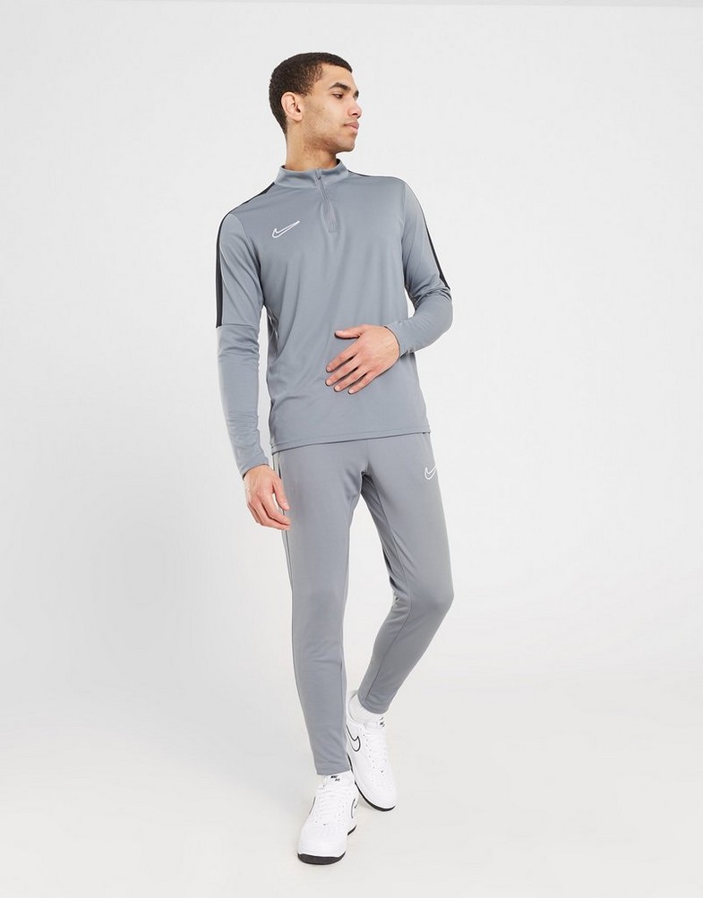 Férfi pulóverek NIKE PULÓVER ACAD23 1/4 ZP COOL GREY SWEATSHIRT DX4294-065 Szürke