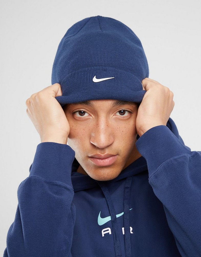Жіночі зимові шапки NIKE КЕПКА U NK PEAK BEANIE SC MTSWSH L FB6527-410 Темно-синій