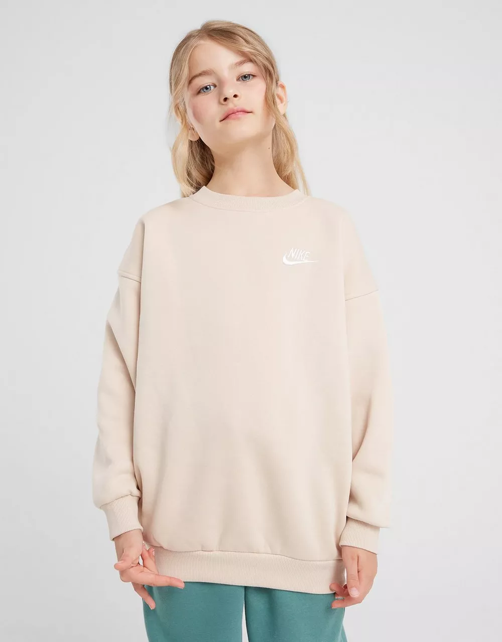 NIKE КОФТА G NSW CLUB FLC OVRSZD CREW G, фото 1 з 4