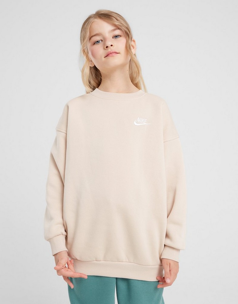 Детски суичър NIKE СУИТЧЪР G NSW CLUB FLC OVRSZD CREW G FD2923-126 Бежов