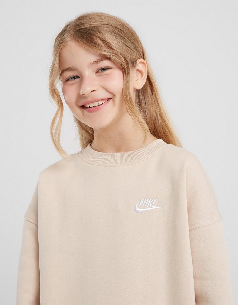 Детски суичър NIKE СУИТЧЪР G NSW CLUB FLC OVRSZD CREW G FD2923-126 Бежов