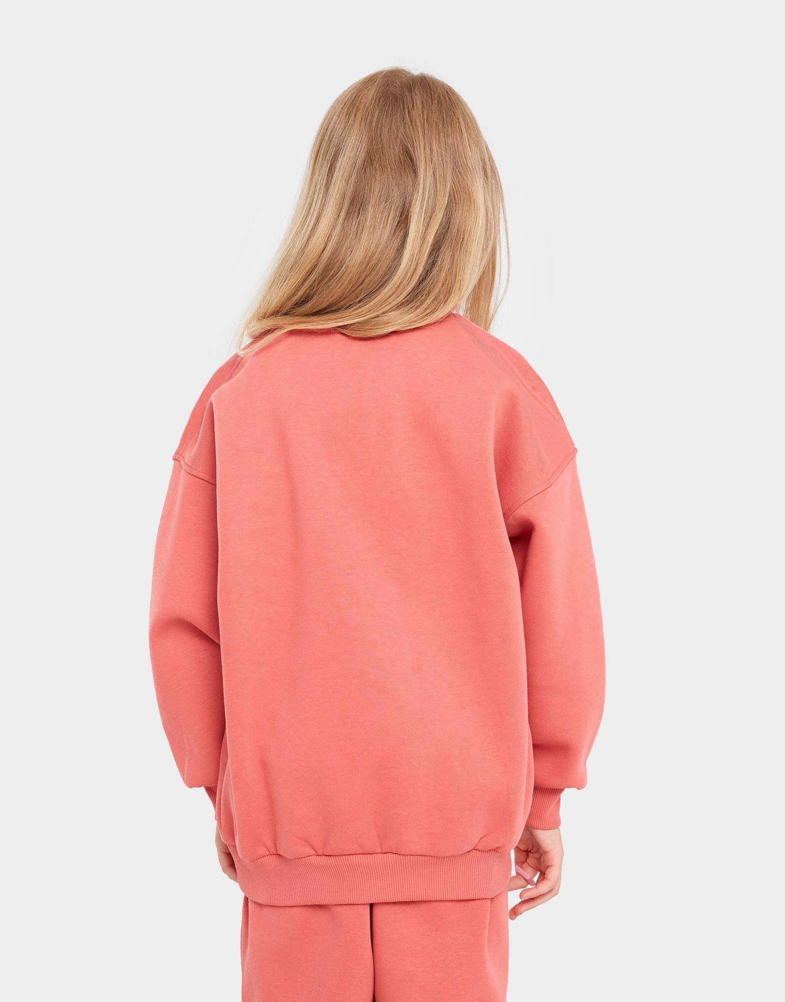 Dječji gornji dio trenirke NIKE VESTA G NSW CLUB FLC OVRSZD CREW LBR G FD2923-655 koraljna