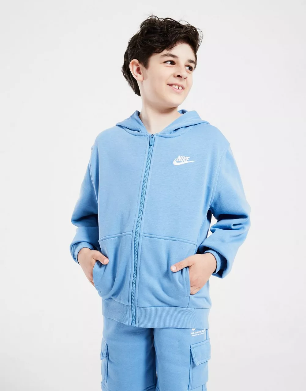 NIKE КОФТА НА БЛИСКАВЦІ З КАПЮШОНОМ K NSW CLUB B, фото 1 з 3