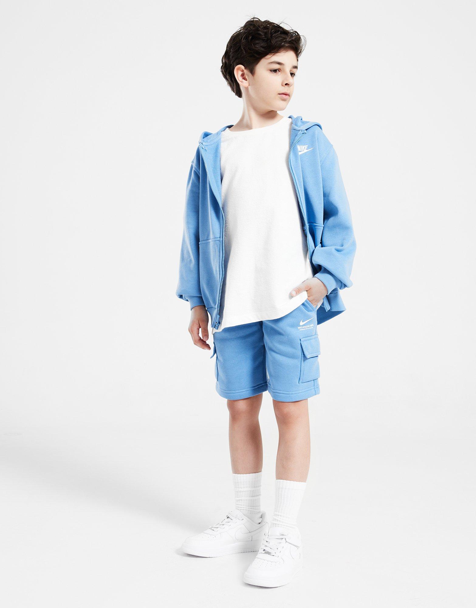 Дитячі кофти NIKE КОФТА НА БЛИСКАВЦІ З КАПЮШОНОМ K NSW CLUB B FD3017-489 Блакитний