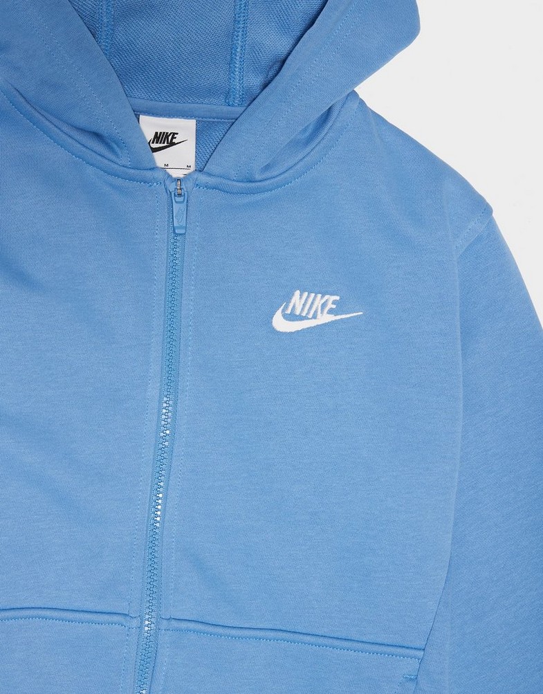 Detská mikina NIKE MIKINA ROZEPÍNACÍ S KAPUCÍ K NSW CLUB B FD3017-489 Modrá