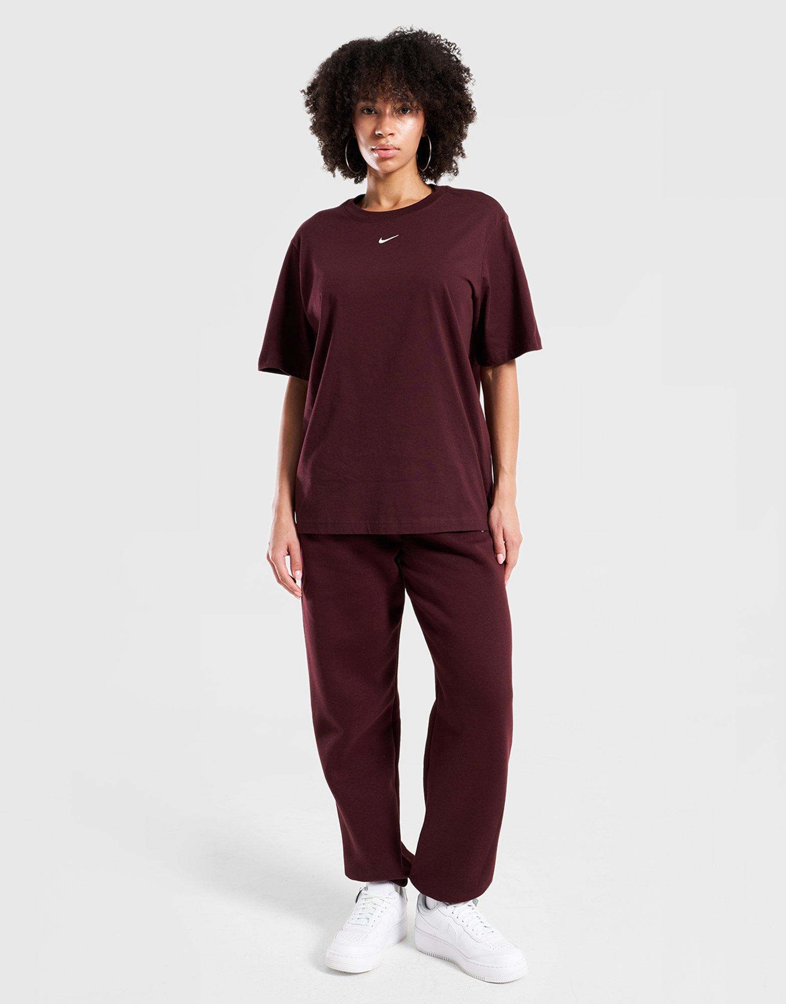 Koszulka, t-shirt damski NIKE T-SHIRT W NSW TEE ESSNTL LBR FD4149-653 Bordowy