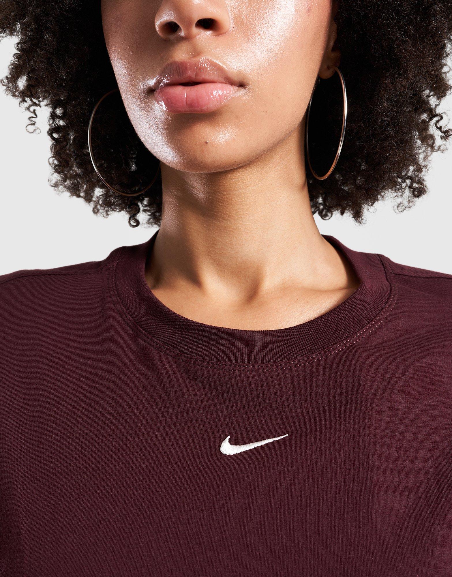 Koszulka, t-shirt damski NIKE T-SHIRT W NSW TEE ESSNTL LBR FD4149-653 Bordowy