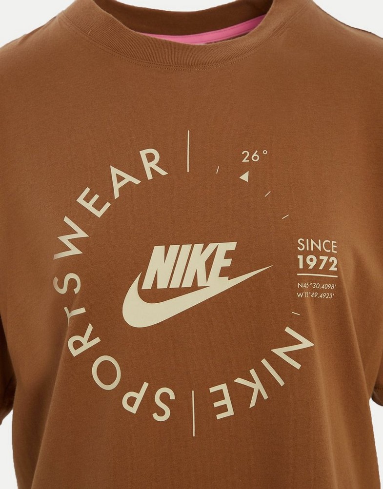 Koszulka, t-shirt damski NIKE T-SHIRT UTILITY BF TEE AL'BRWN TEE FD4235-270 Brązowy