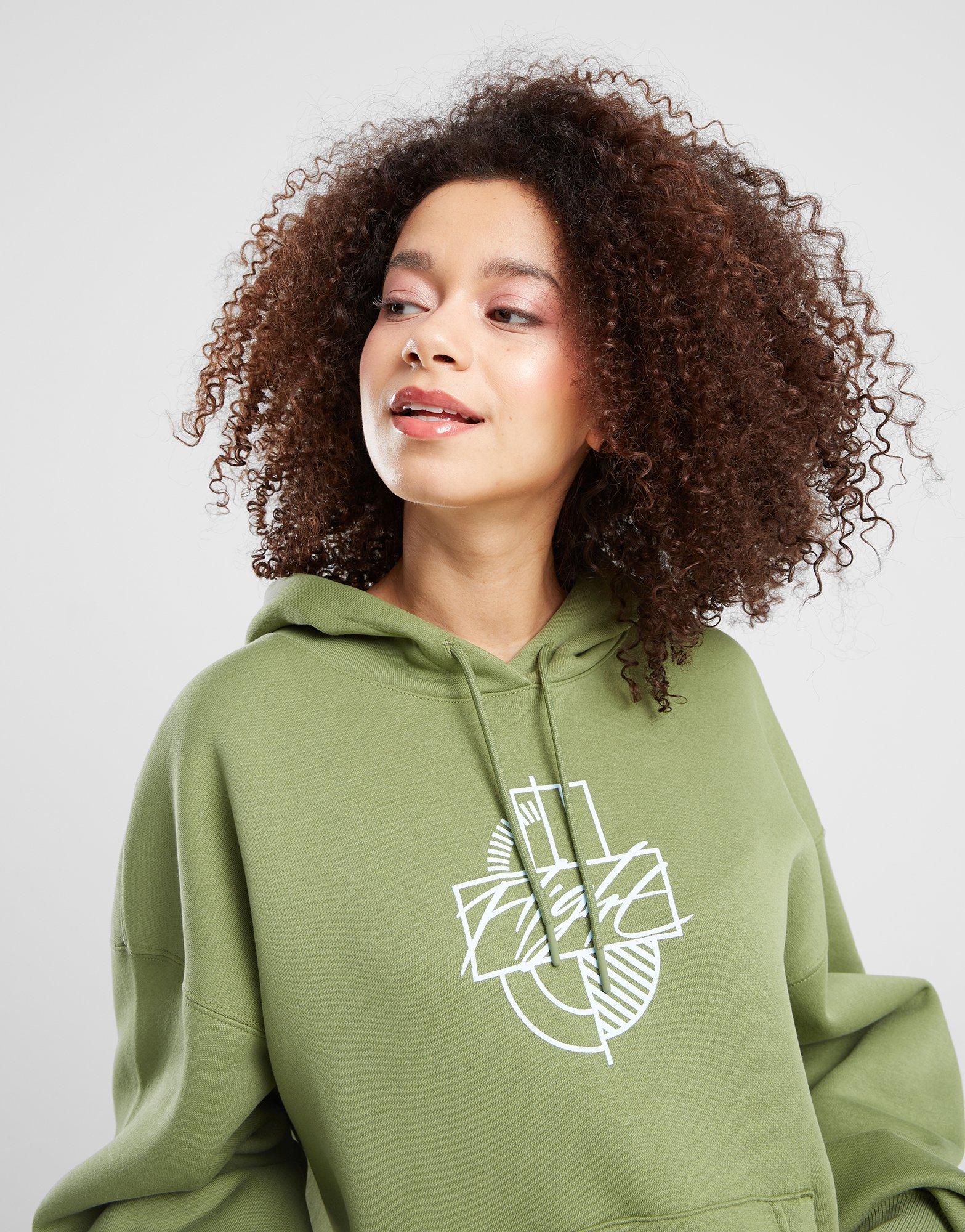 Moteriškas džemperis JORDAN DŽEMPERIS SU GOBTUVU W J BRKLN FLC PO GFX FD7154-340 Žalia