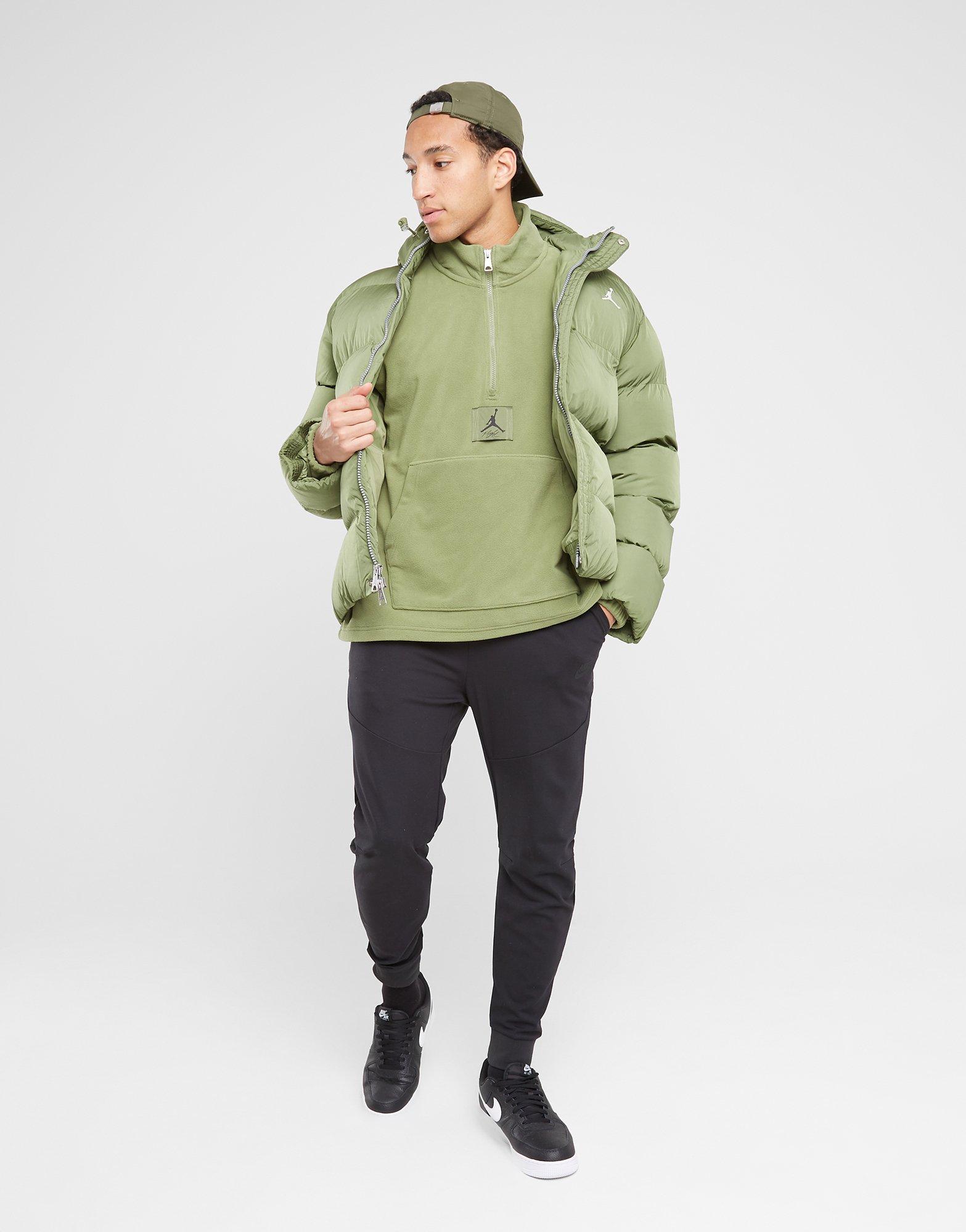 Мъжка блуза JORDAN СУИТЧЪР СЪС ЗАКОПЧАВАНЕ   M J ESS STMT FLC WNTR HZ FD7863-340 Зелен