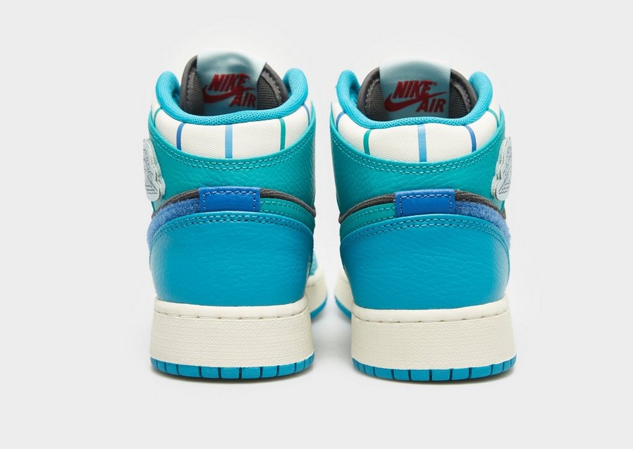 Buty sneakersy dla dzieci AIR JORDAN 1 MID SS (GS) FJ9482-004 Turkusowy