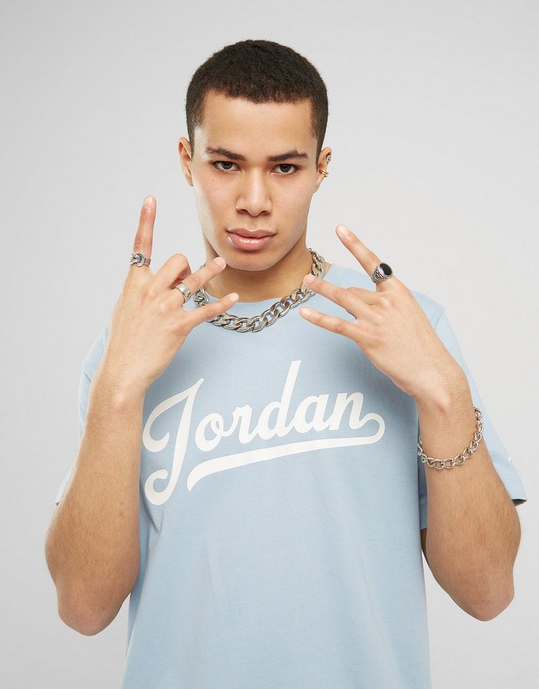 Pánske tričko JORDAN TRIČKO M J JUMPMAN EMB SS CREW FN5958-436 Modrá