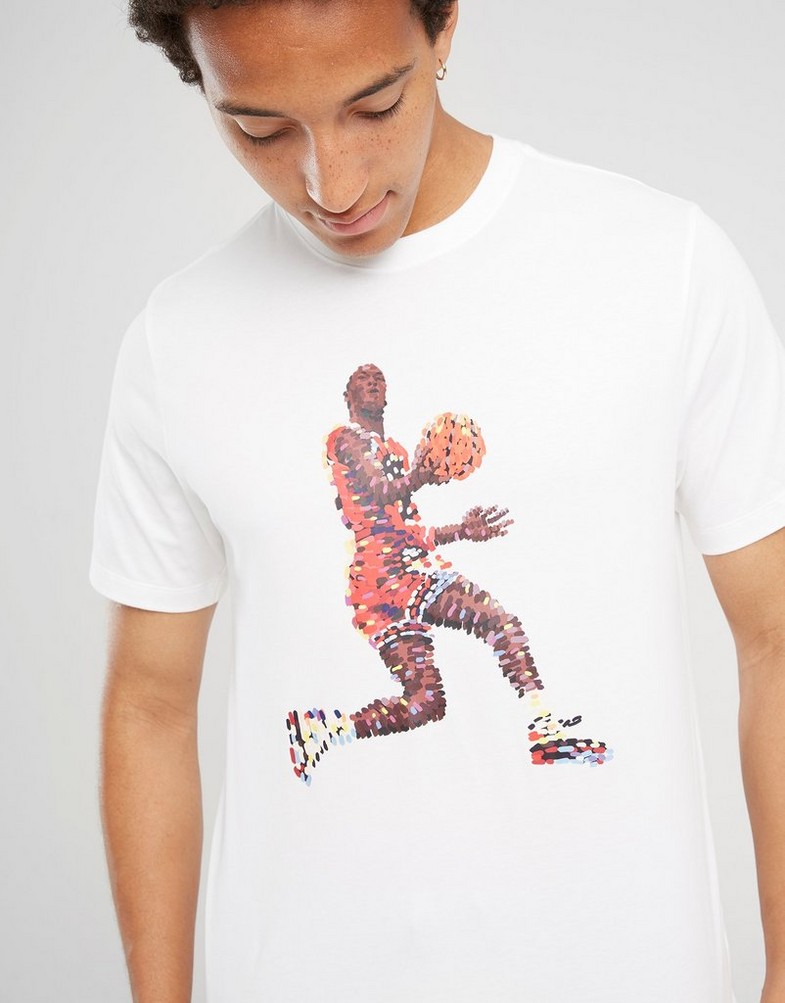 Pánske tričko JORDAN TRIČKO M J FLT ESS GFX SS CREW FN6000-100 Bílá