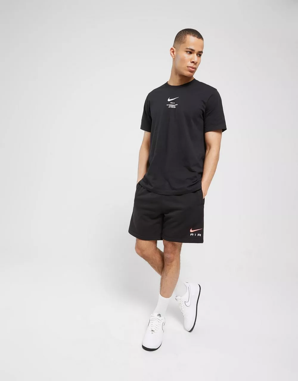 NIKE ШОРТИ SWOOSH SHT BLK/PINK SHORTS, фото 1 з 3