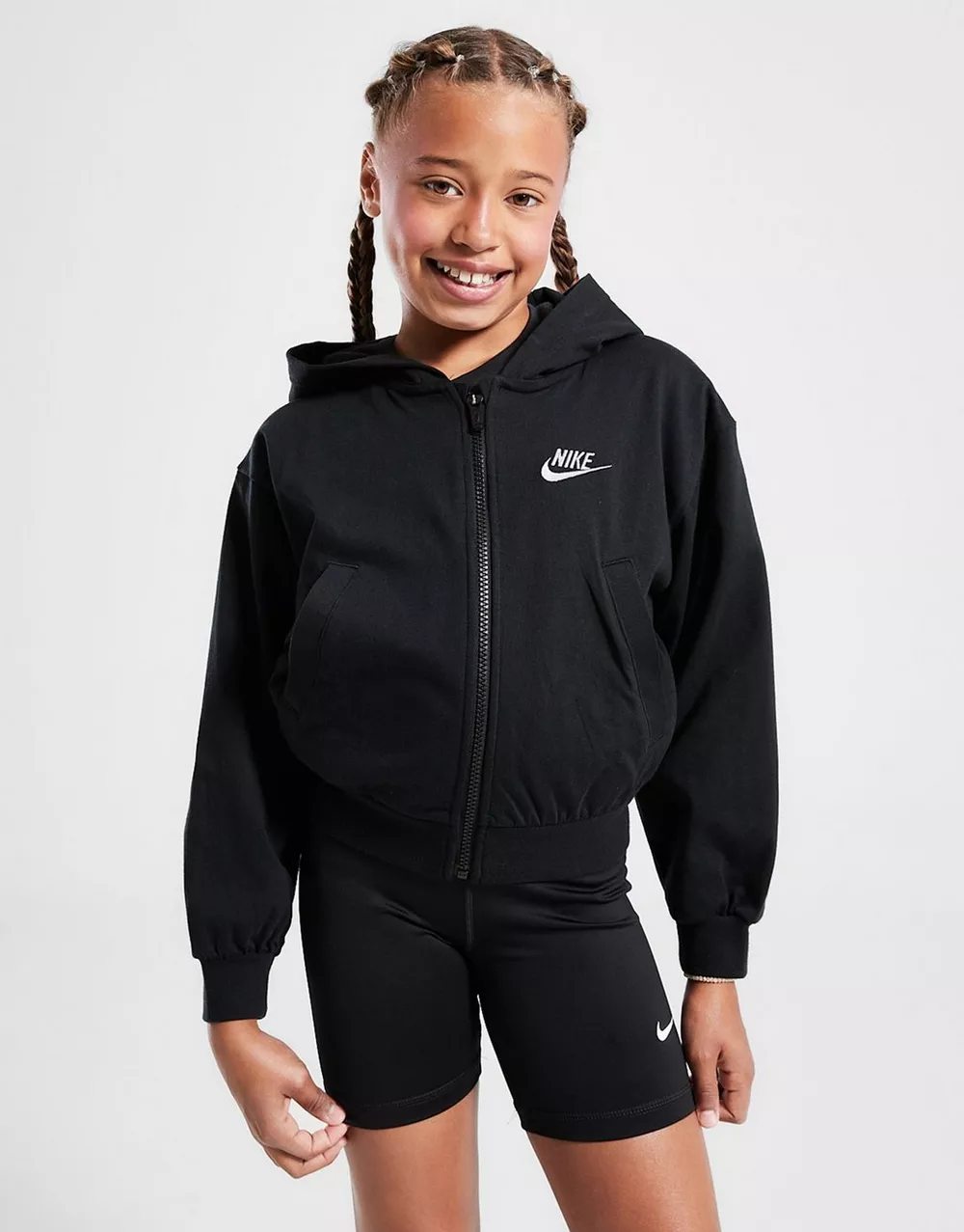 NIKE КОФТА НА БЛИСКАВЦІ З КАПЮШОНОМ   G NSW FZ HDY JSY G, фото 1 з 5