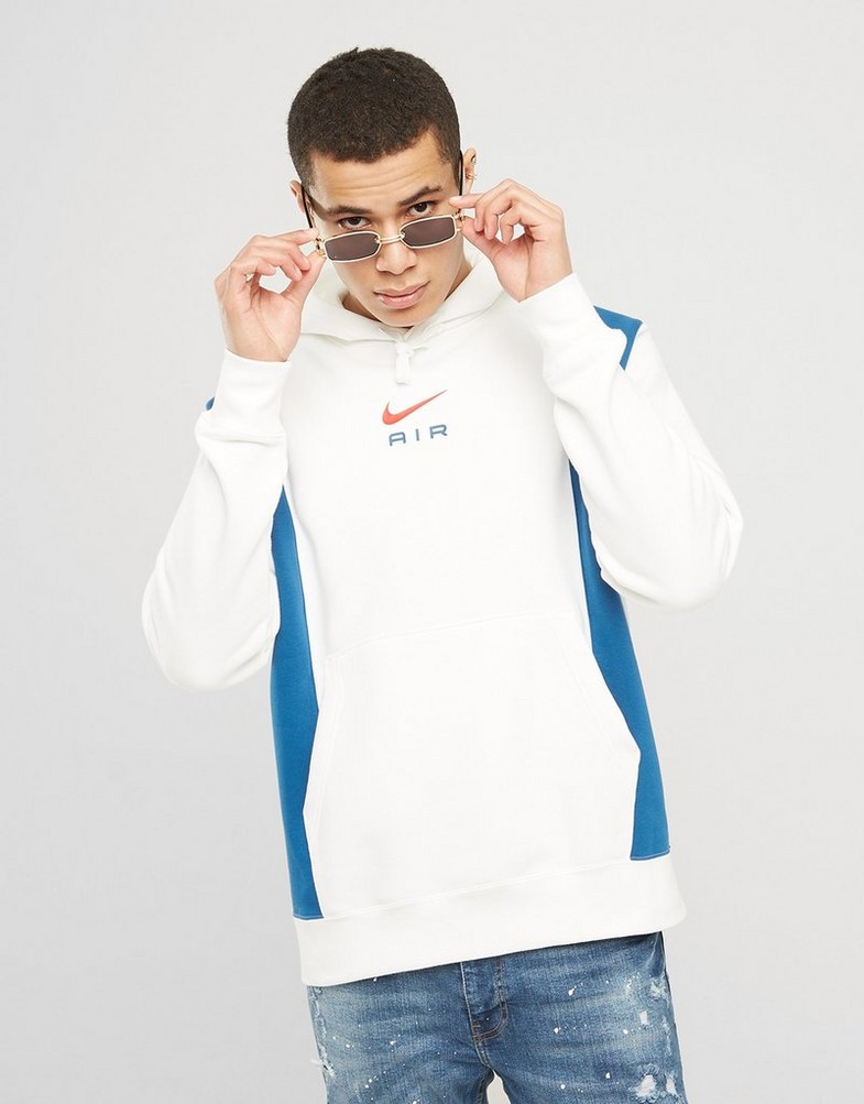Férfi pulóverek NIKE PULÓVER KAPUCNIS M NSW SW AIR PO HOODY FLC BB AIR PACK FV0167-100 Fehér