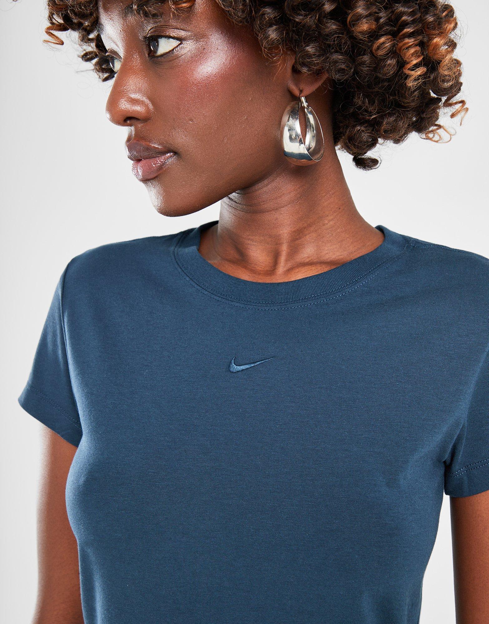 Koszulka, t-shirt damski NIKE T-SHIRT W NSW NK CHLL KNT MD CRP FV5508-478 Granatowy