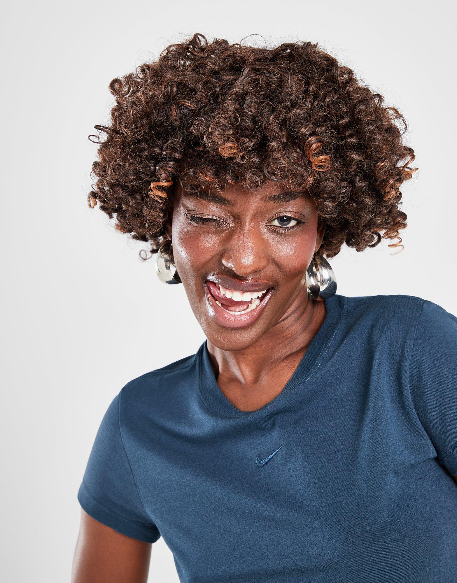 Koszulka, t-shirt damski NIKE T-SHIRT W NSW NK CHLL KNT MD CRP FV5508-478 Granatowy