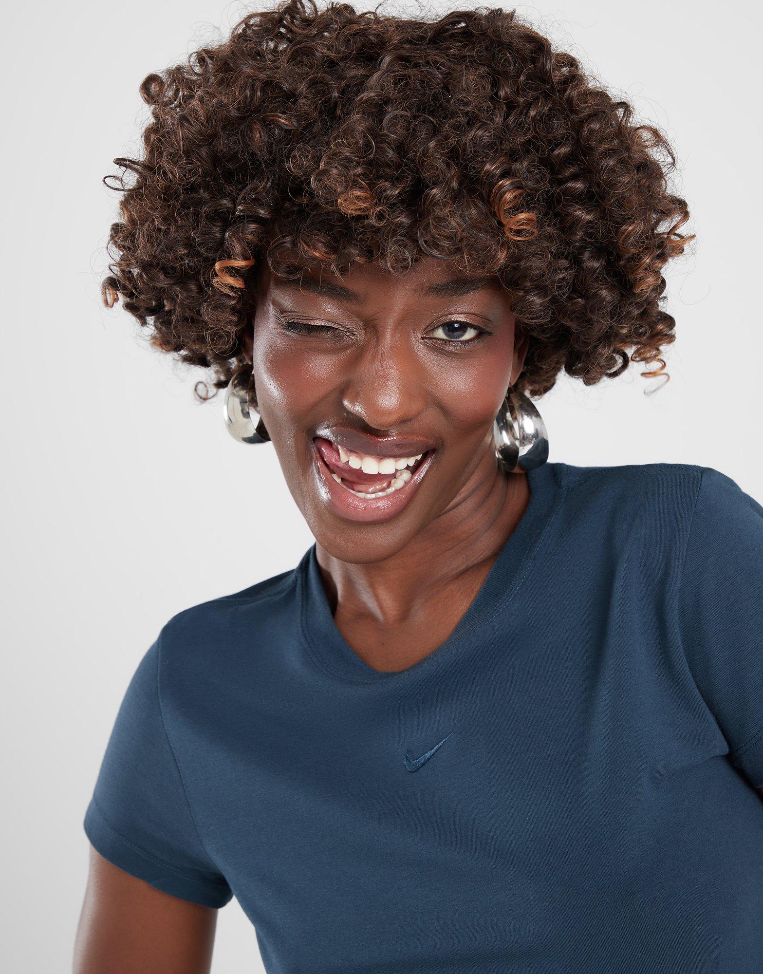 Koszulka, t-shirt damski NIKE T-SHIRT W NSW NK CHLL KNT MD CRP FV5508-478 Granatowy