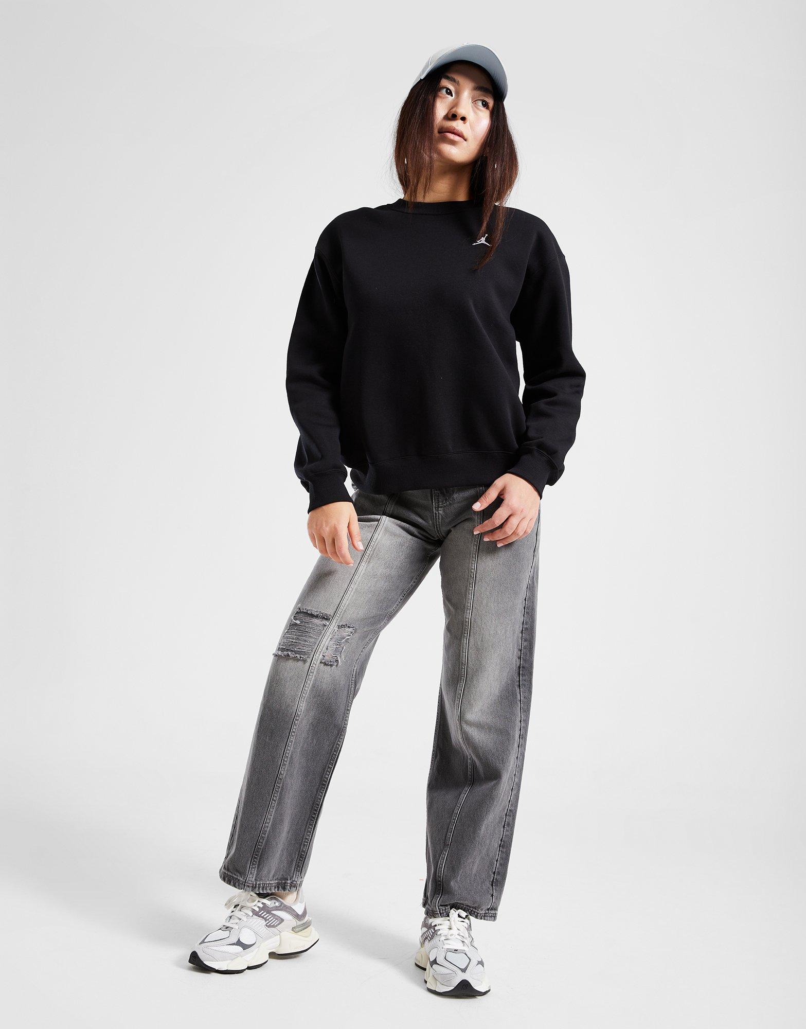 Női pulóver JORDAN PULÓVER W BRKLN FLC CREW 24 FV7074-010 Fekete