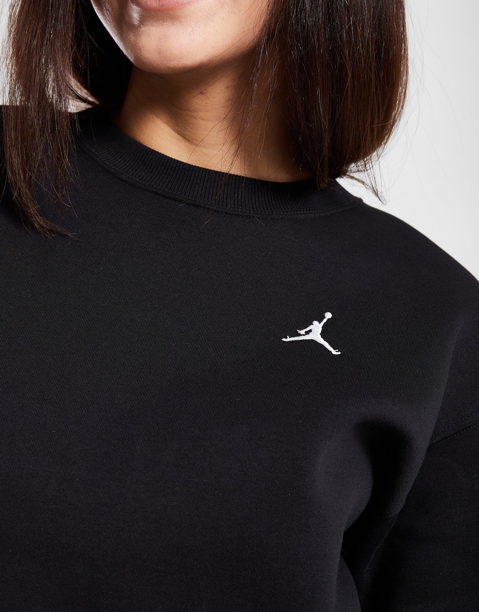 Női pulóver JORDAN PULÓVER W BRKLN FLC CREW 24 FV7074-010 Fekete