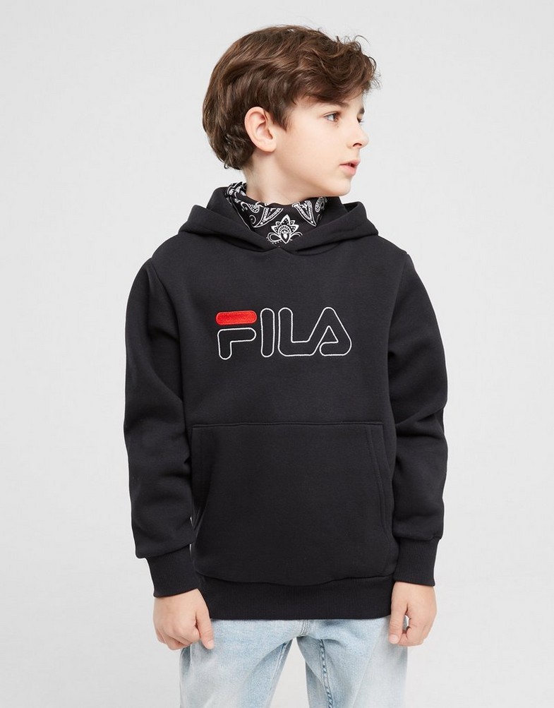 Detská mikina FILA MIKINA S KAPUCÍ FILA CHAOS BLK FW23JDK002CHAOSBLK Černá