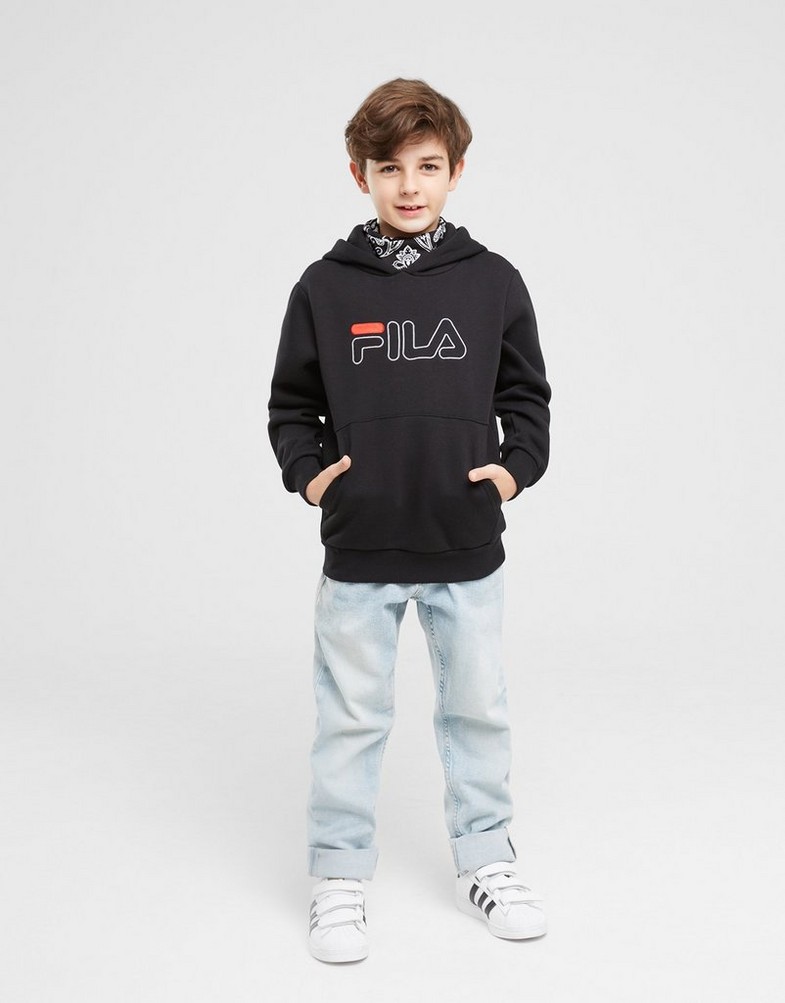 Detská mikina FILA MIKINA S KAPUCÍ FILA CHAOS BLK FW23JDK002CHAOSBLK Černá