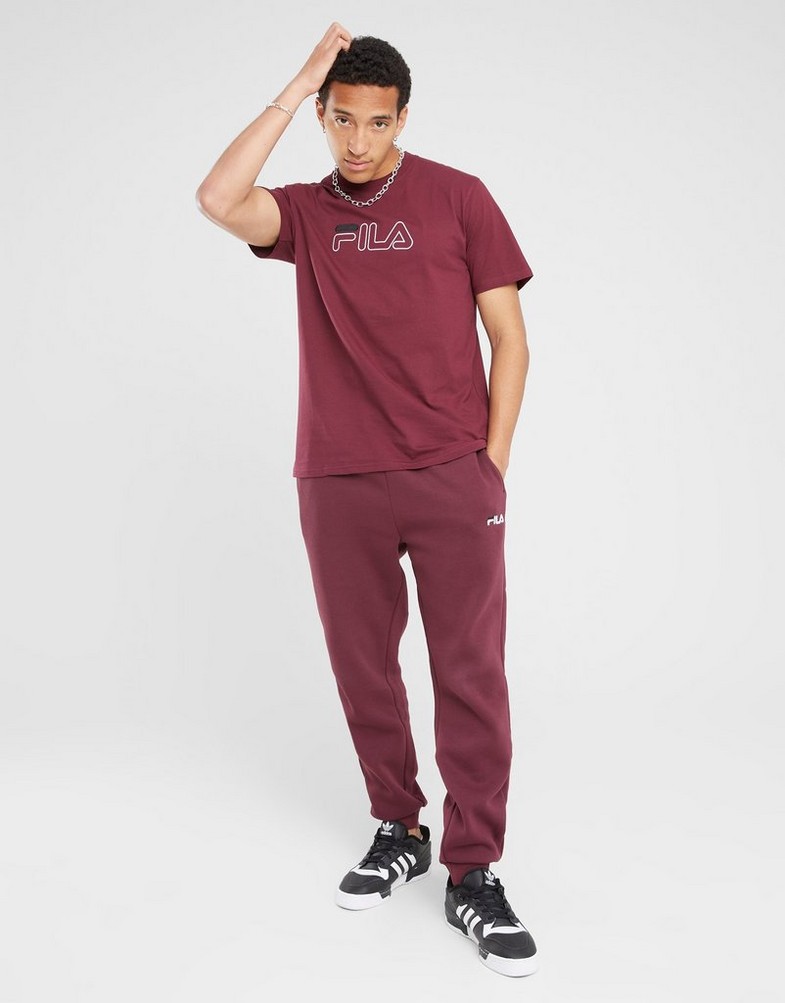 Koszulka, t-shirt męski FILA T-SHIRT FILA ACE RED FW23JDM001ACEBURG Bordowy