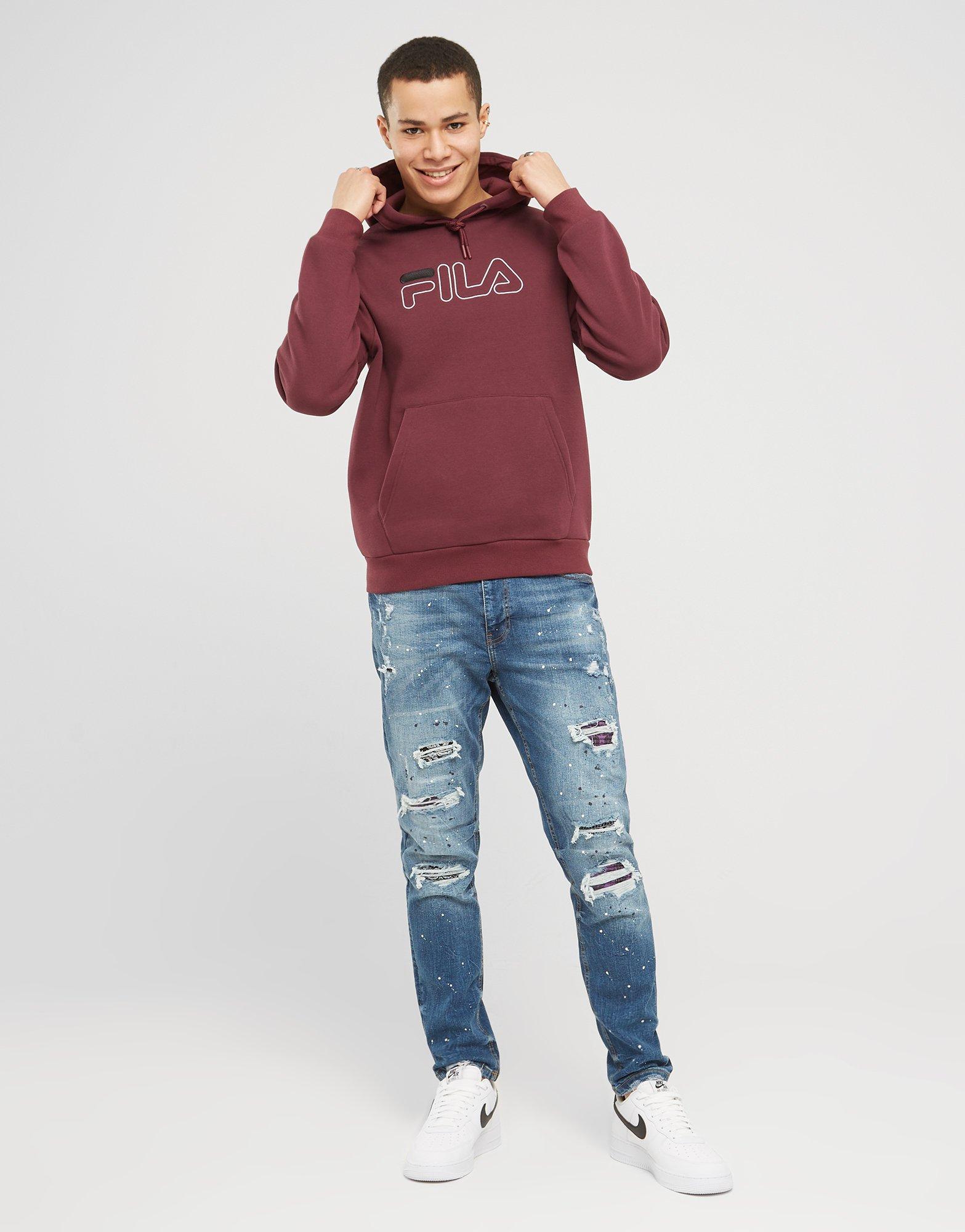 Мъжка блуза FILA СУИТЧЪР С КАЧУЛКА FILA ADIR BURG FW23JDM002ADIRBURG Бордо