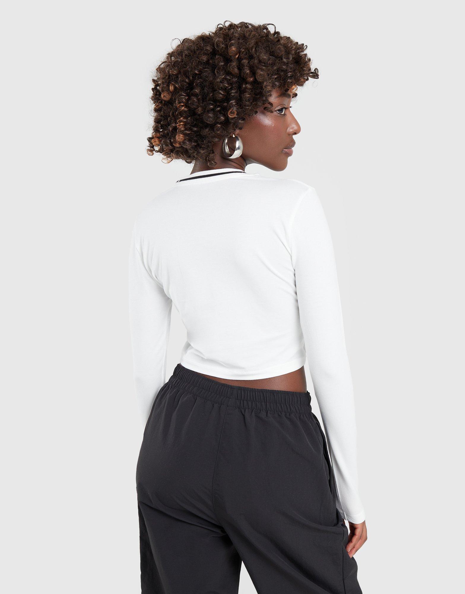 Moteriški marškinėliai NIKE MARŠKINĖLIAI W NSW LS SLIM CRP TEE OC FZ2858-100 Balta