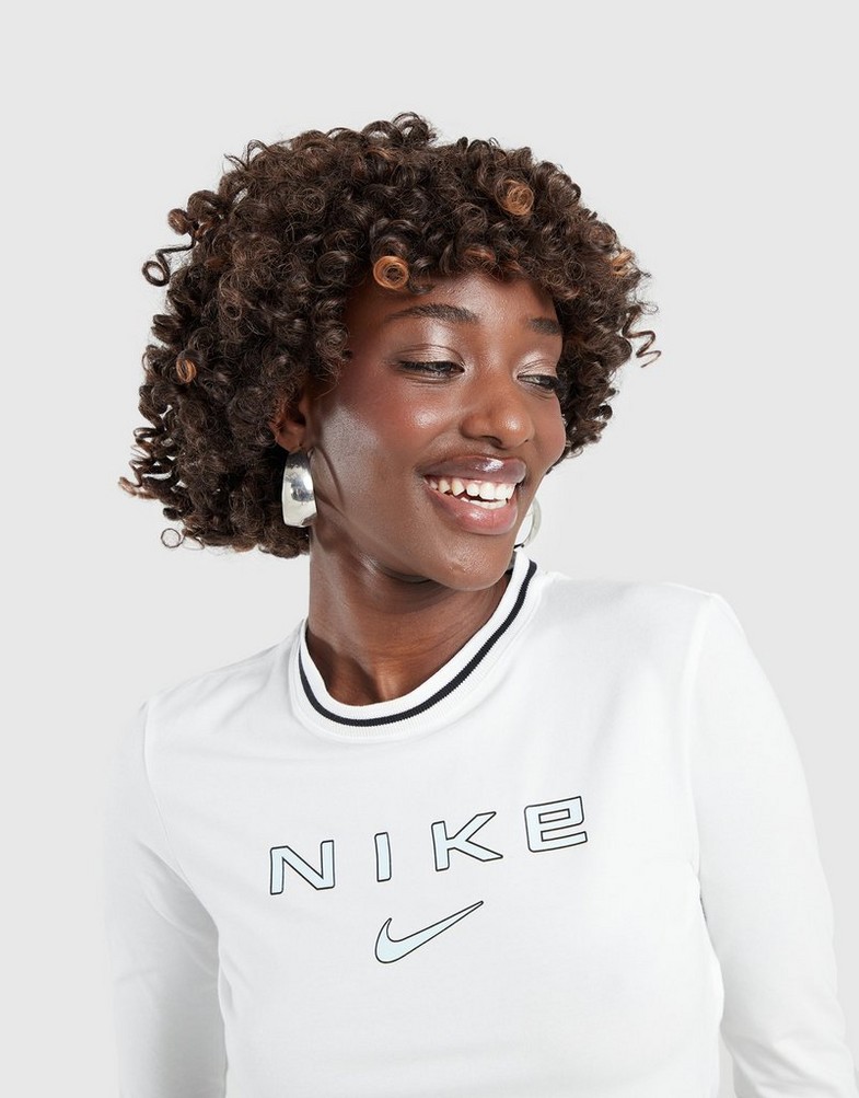 Női póló NIKE PÓLÓ W NSW LS SLIM CRP TEE OC FZ2858-100 Fehér