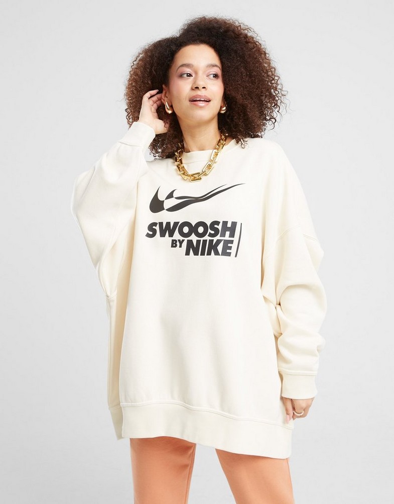Жіночі кофти NIKE КОФТА W NSW FLC OS CREW GLS GYM LIFE FZ4631-113 Бежевий
