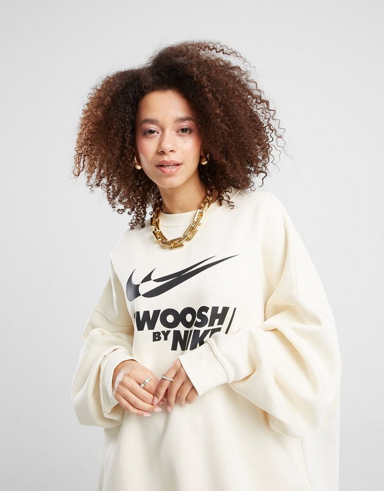 Жіночі кофти NIKE КОФТА W NSW FLC OS CREW GLS GYM LIFE FZ4631-113 Бежевий