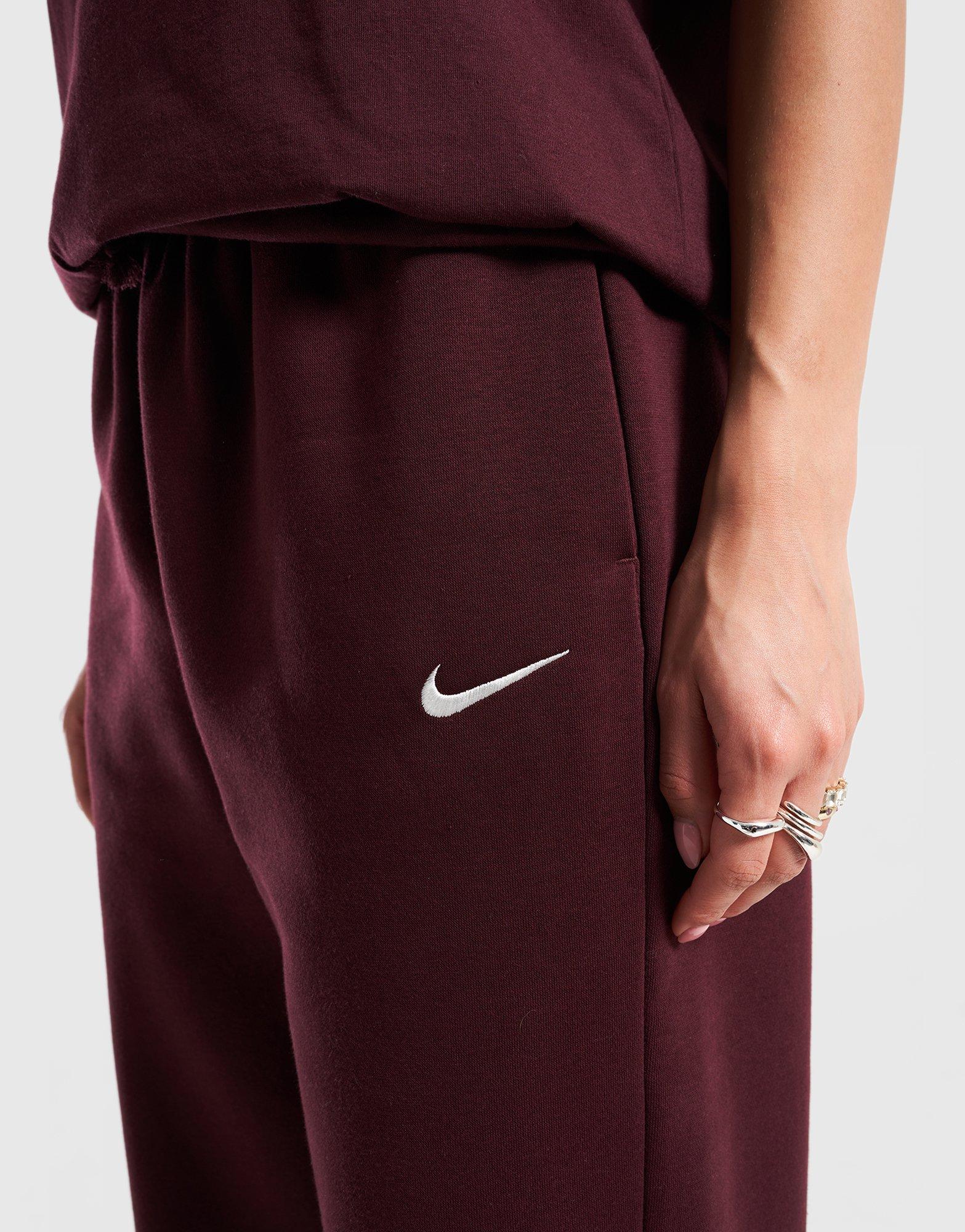 Pantaloni pentru femei NIKE PANTALONI  W NSW PHNX FLC HR OS PANT 2 FZ5996-653 Bordo