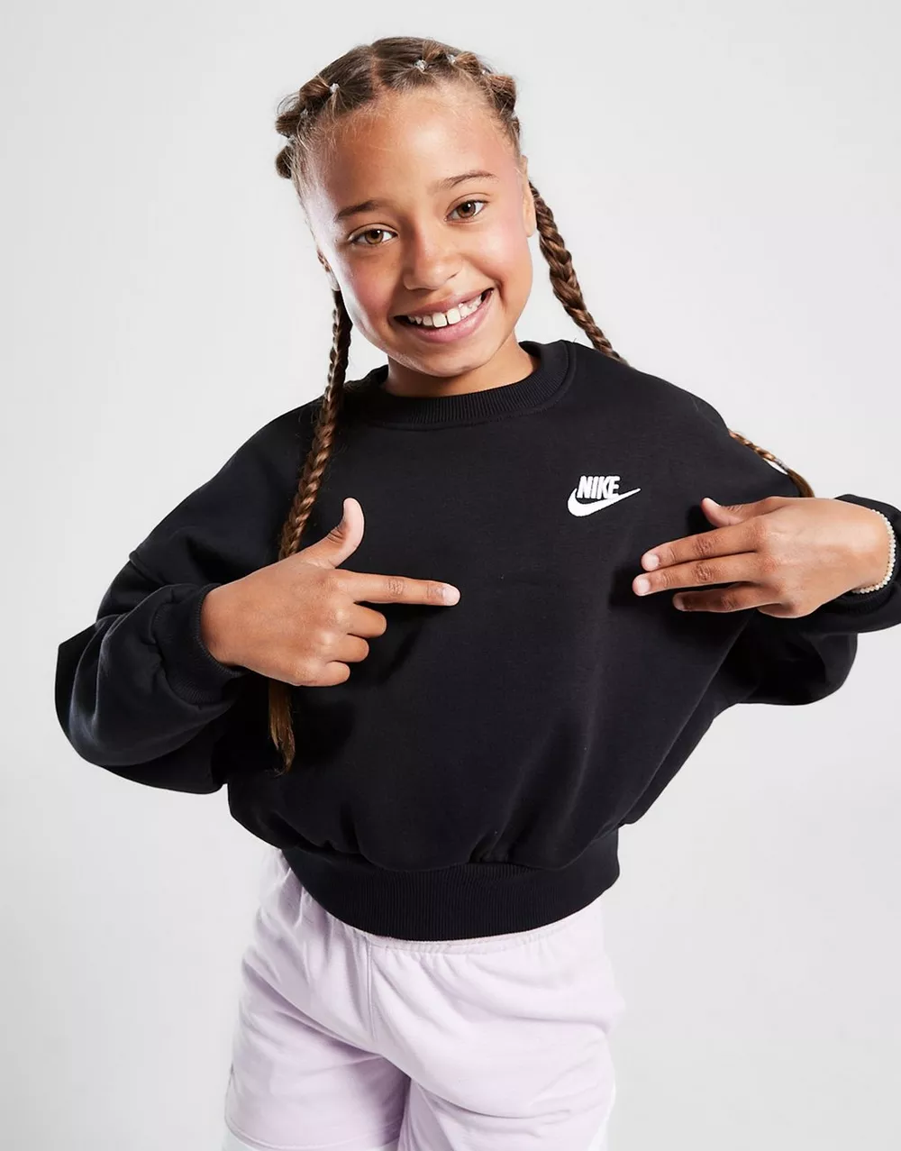 NIKE КОФТА G NSW CLUB FLC BXY CRW LBR GIRL, фото 1 з 4
