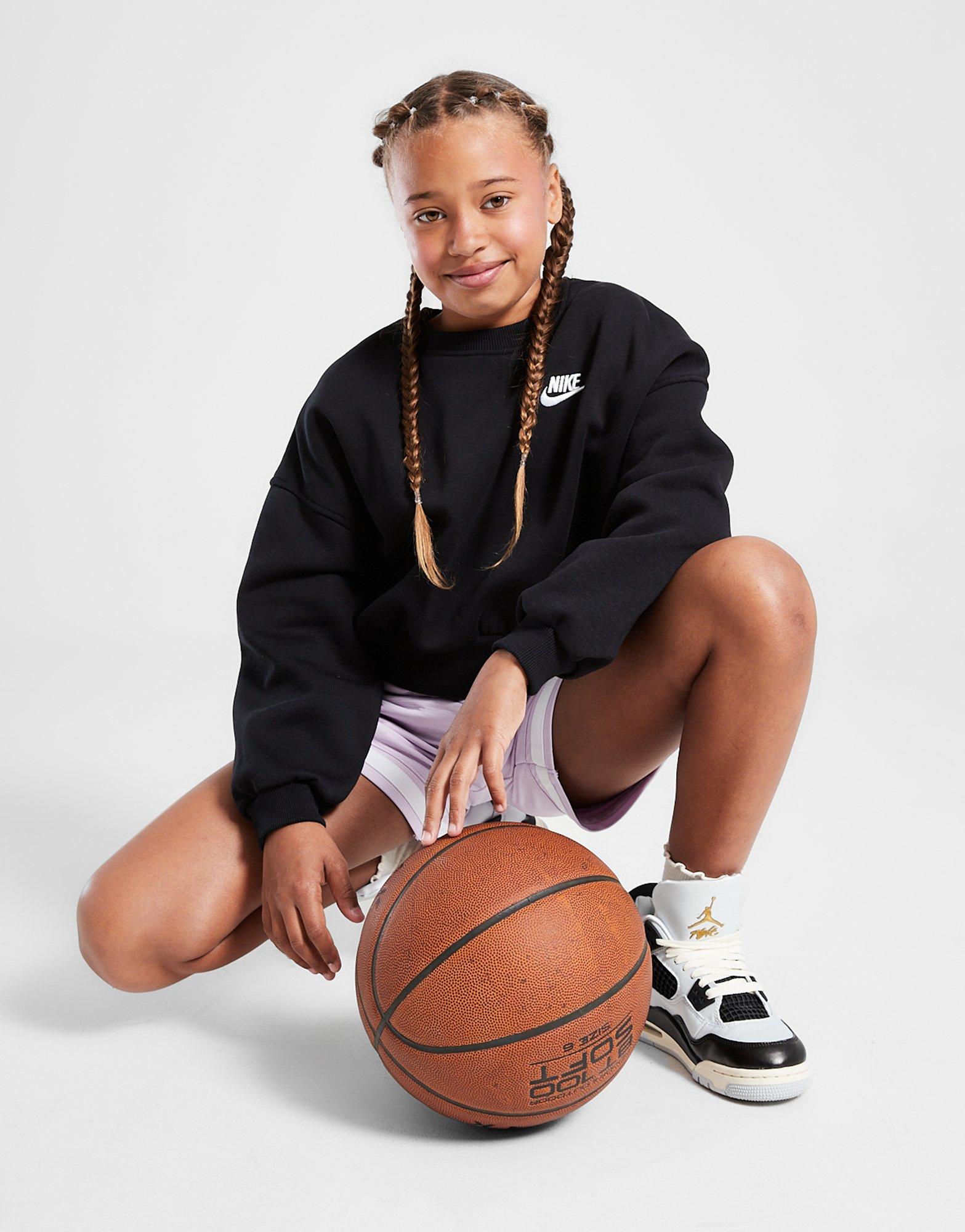 Gyerek pulóver NIKE PULÓVER G NSW CLUB FLC BXY CRW LBR GIRL FZ9244-010 Fekete