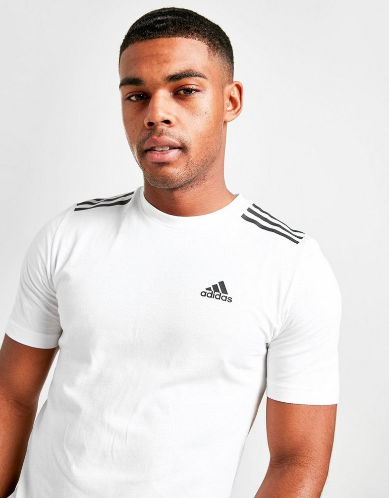 Koszulka, t-shirt męski ADIDAS T-SHIRT BADGE OF SPORT 3-STRIPES T-SHIRT GL7818 Biały