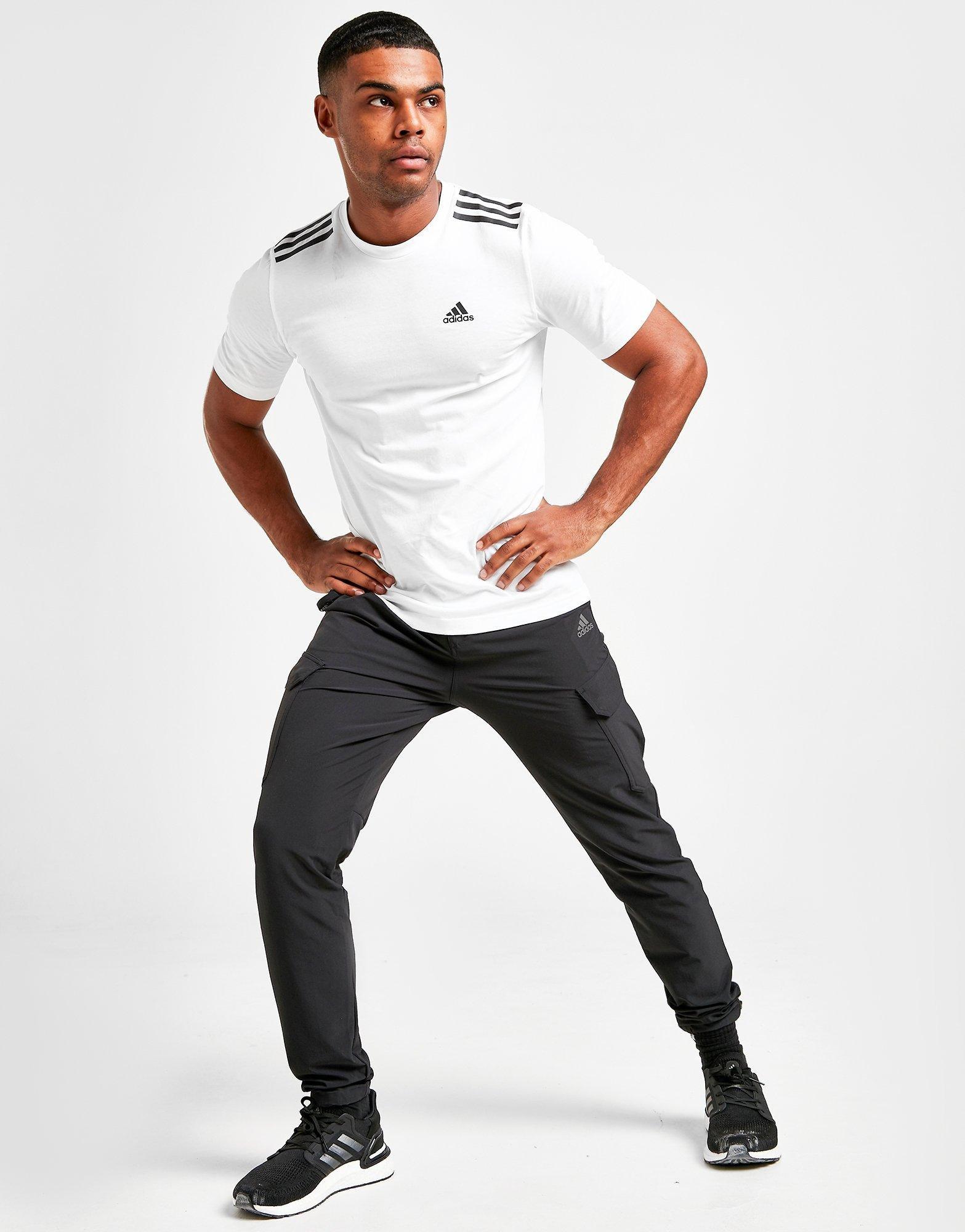 Koszulka, t-shirt męski ADIDAS T-SHIRT BADGE OF SPORT 3-STRIPES T-SHIRT GL7818 Biały