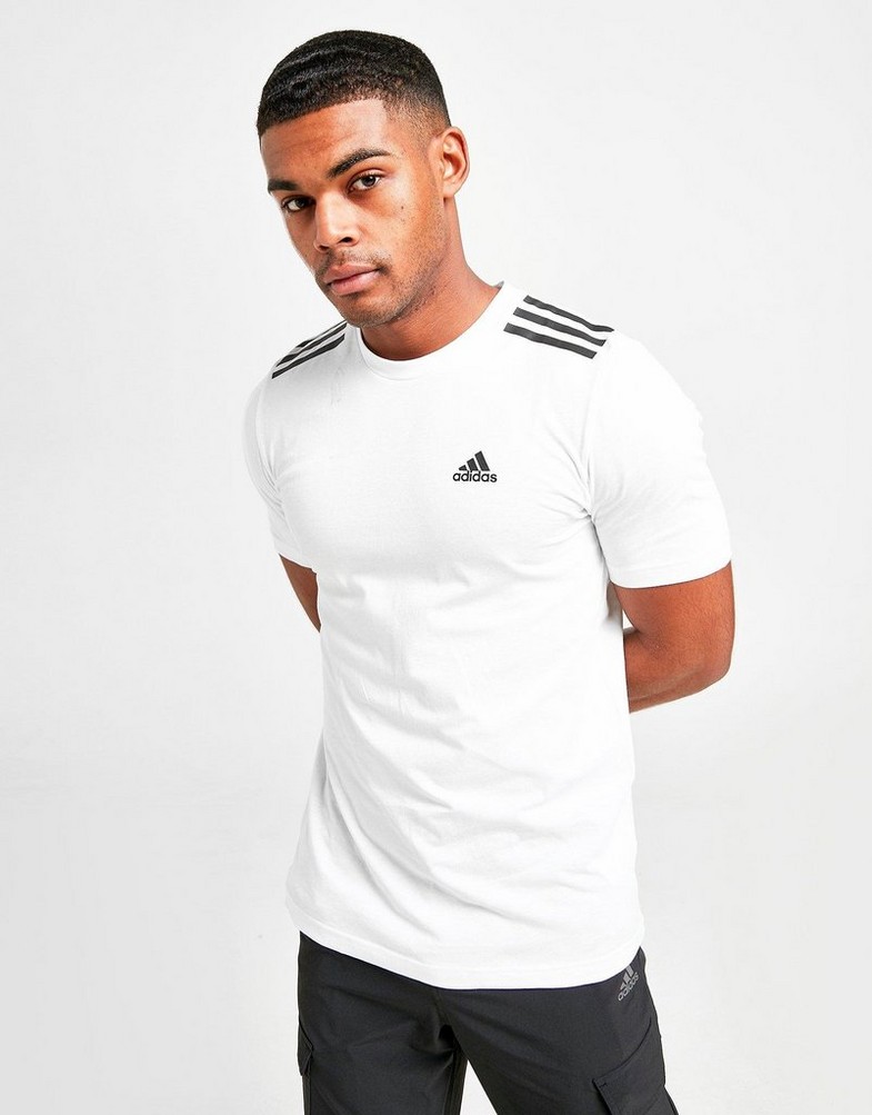 Koszulka, t-shirt męski ADIDAS T-SHIRT BADGE OF SPORT 3-STRIPES T-SHIRT GL7818 Biały