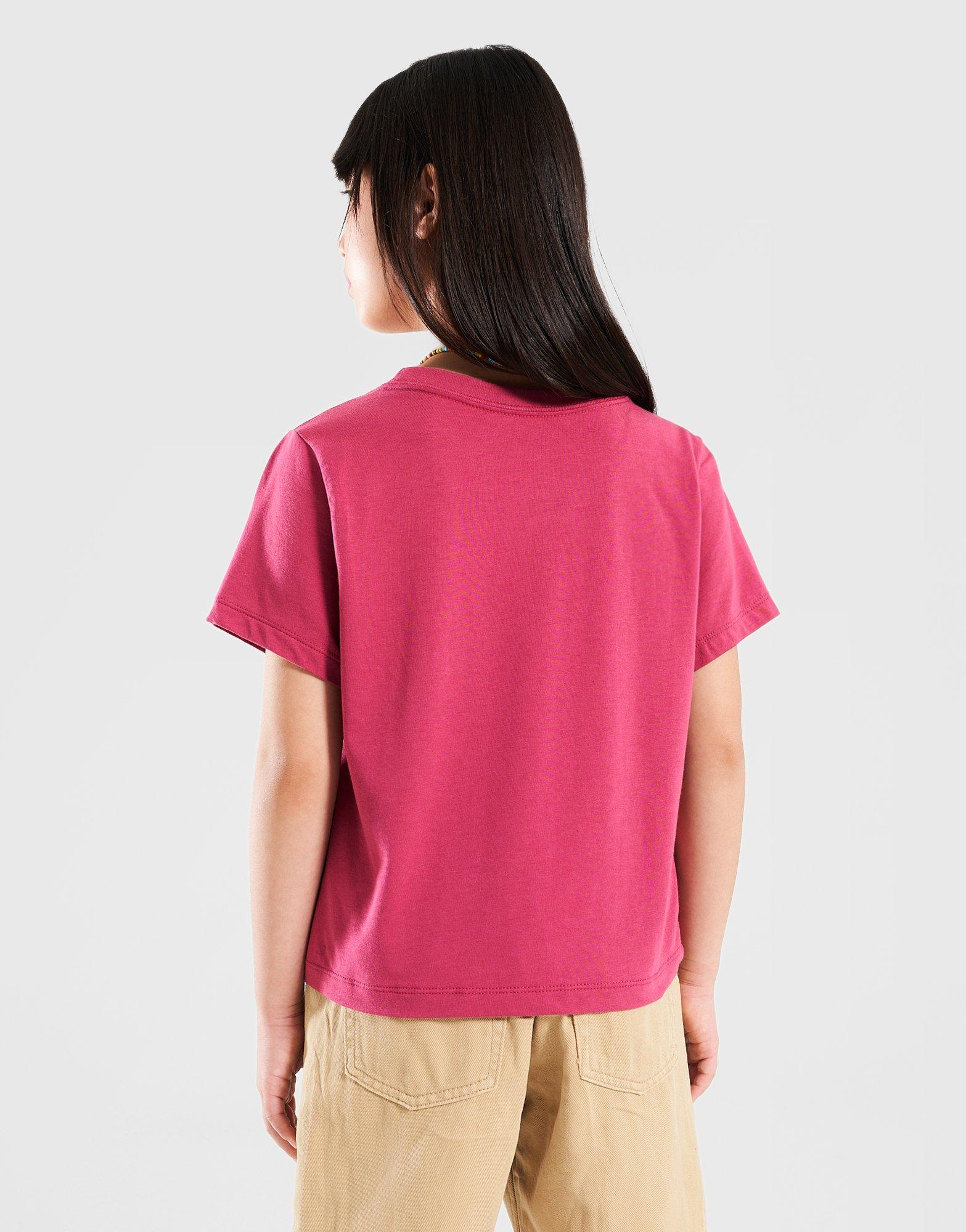 Koszulka, t-shirt dziecięcy NIKE T-SHIRT G NSW TEE SS SLIM MOD CROP HF7010-634 Różowy