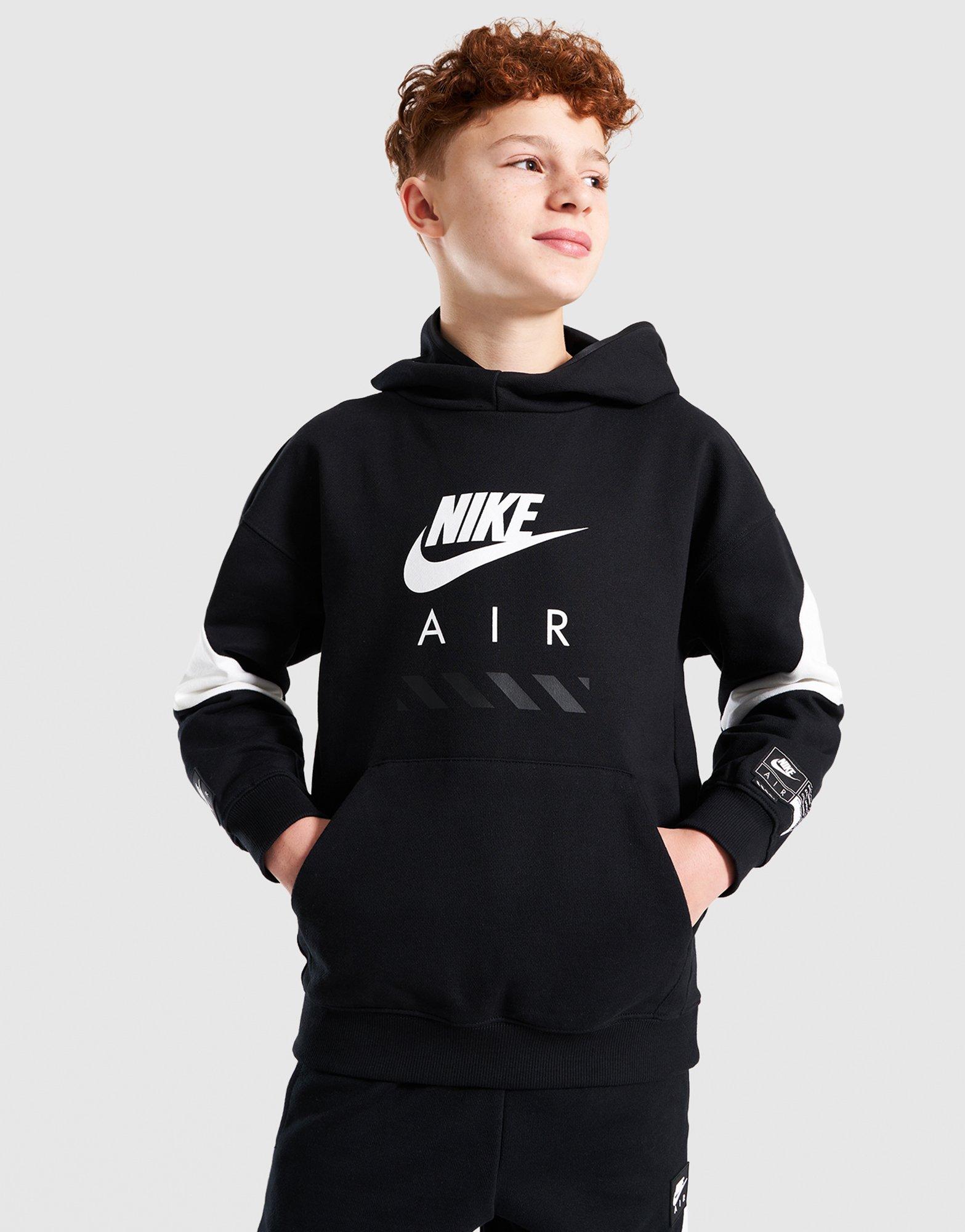 NIKE BLUZA Z KAPTUREM K NIKE AIR FLC PO HOODIE HF8812-010 Czarny