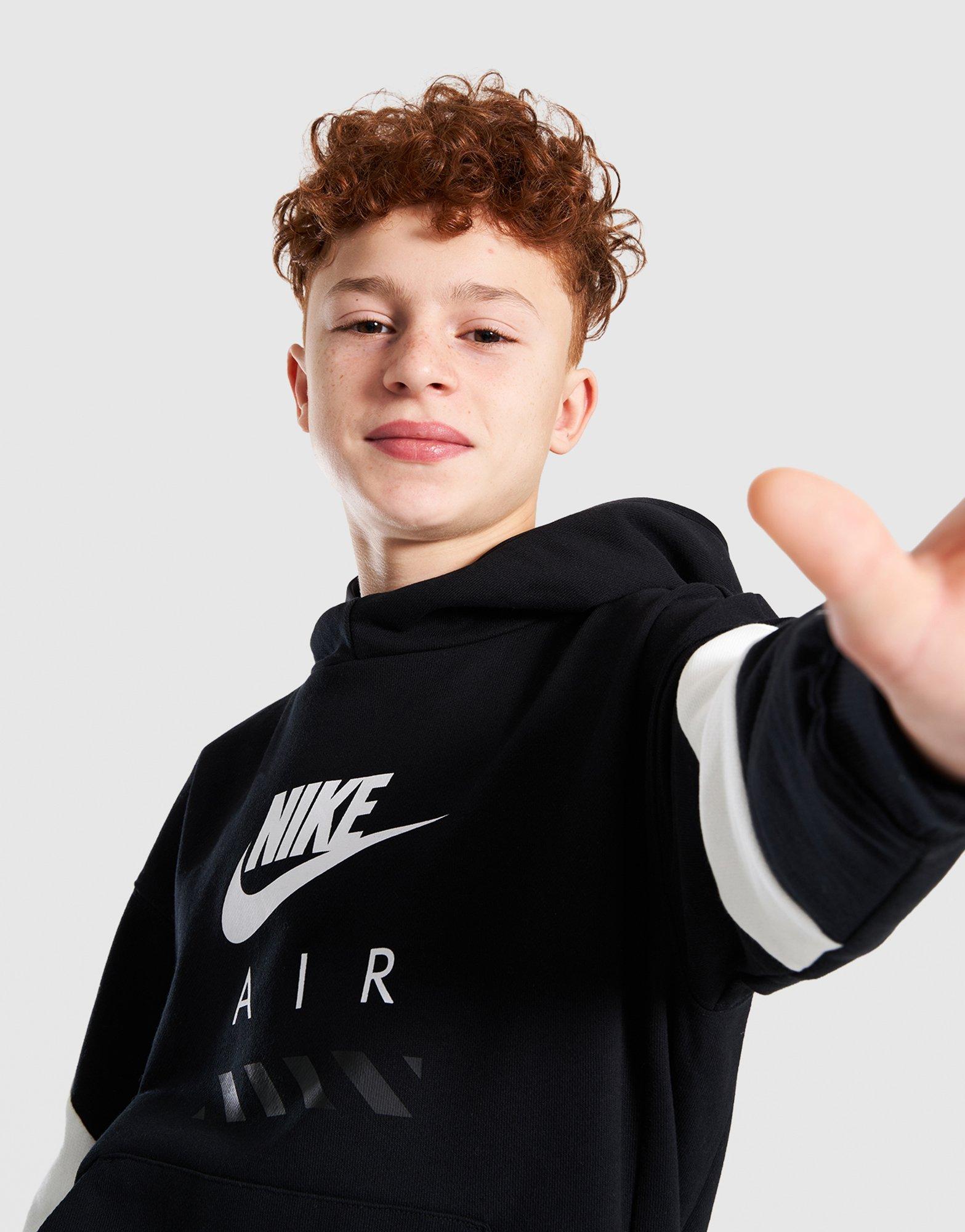 NIKE BLUZA Z KAPTUREM K NIKE AIR FLC PO HOODIE HF8812-010 Czarny