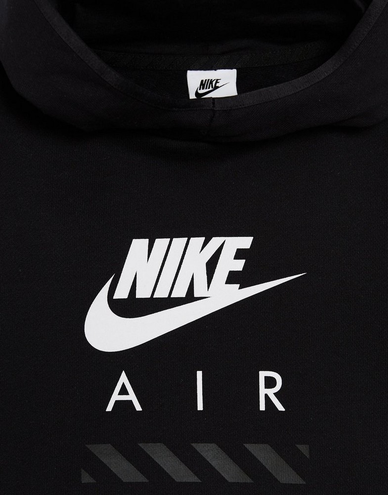 NIKE BLUZA Z KAPTUREM K NIKE AIR FLC PO HOODIE HF8812-010 Czarny