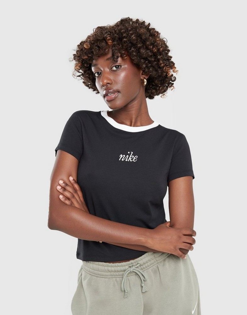 Női póló NIKE PÓLÓ W NSW NK CHLL KNT MD CRP WRS HF8819-010 Fekete