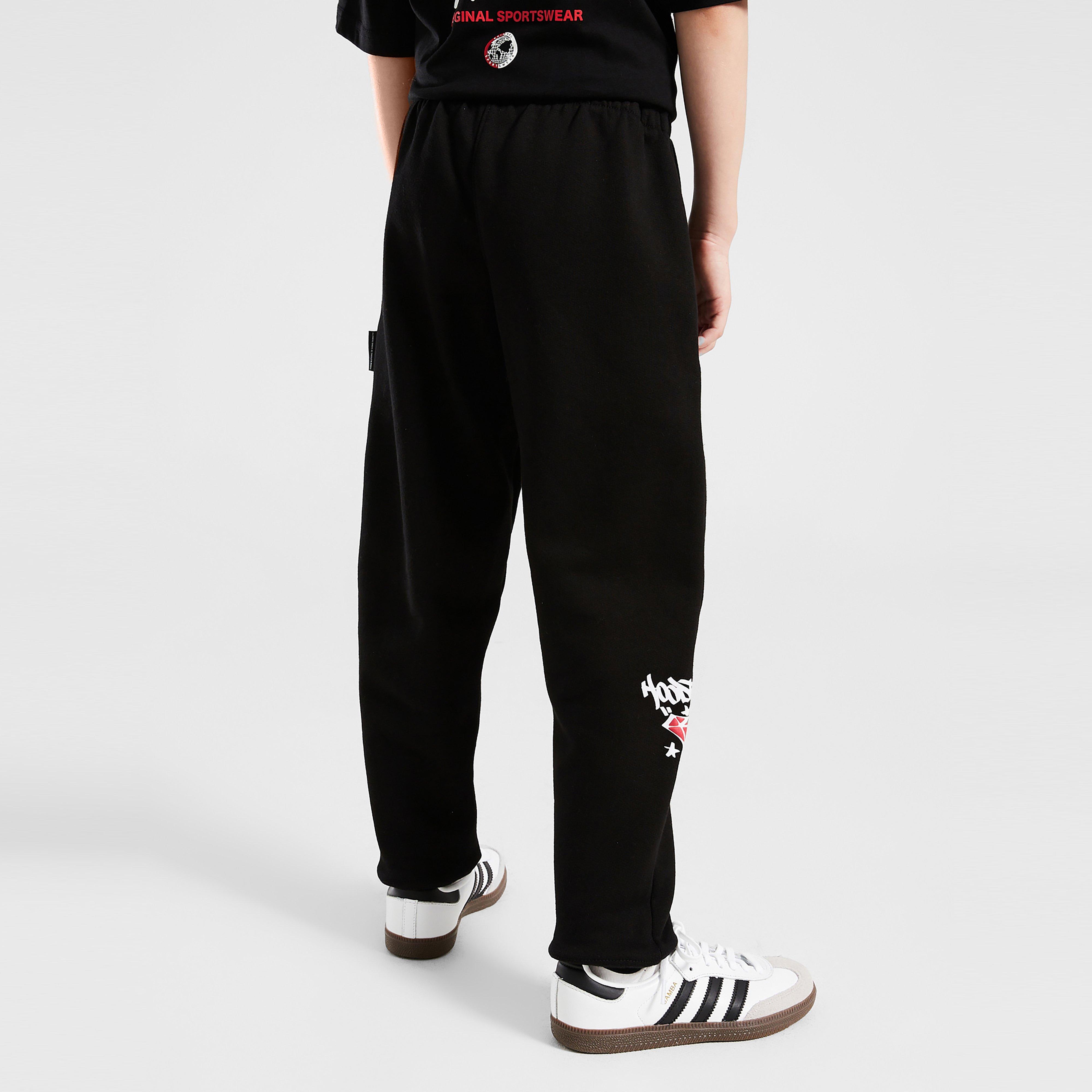 Gyerek melegítőnadrág és jogger HOODRICH NADRÁG GRAFFITI PNT BLK/RED