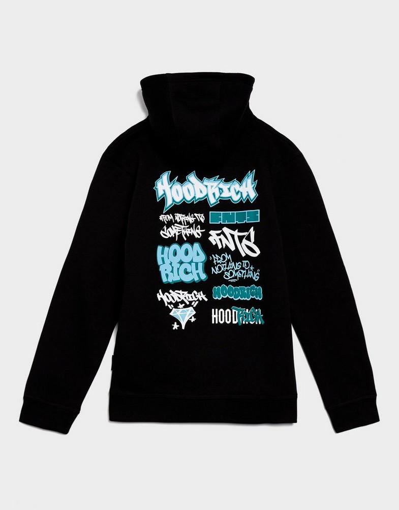 Vaikiškas džemperis HOODRICH DŽEMPERIS SU GOBTUVU   GRAFFITI - 3 PANEL HOOD HJ03250156 Juoda